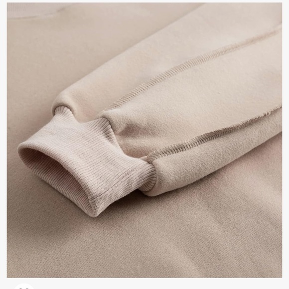 BNWOT Sweatshirt Exposed Seams size M Medium taupe skin tone nude color thick! - Picture 3 of 4